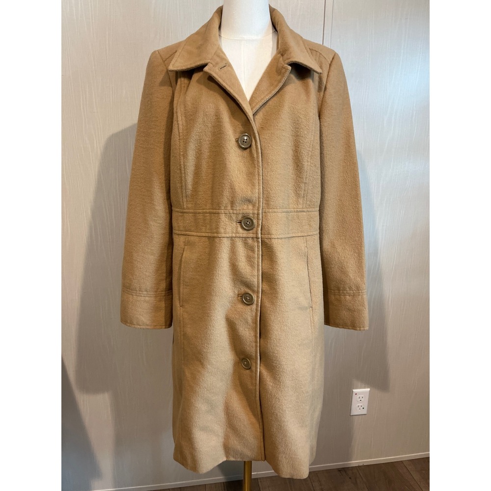 Merona Camel Tan Long Trench Coat Jacket Winter Outerwear, XL